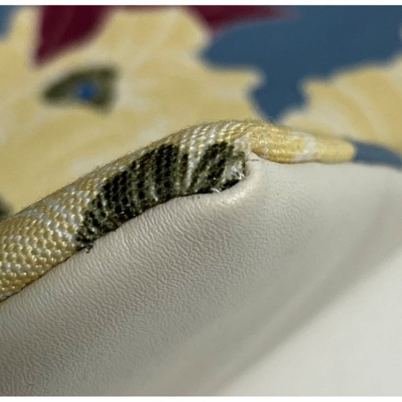 Rachel Pally Foldover Blue Yellow Floral Canvas Faux Leather Clutch - Picture 10 of 12